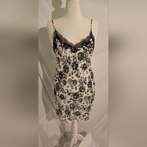 Victoria's Secret Black & White Floral Lace Slip